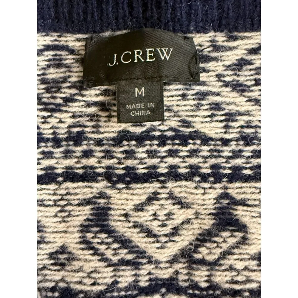 J.Crew Men's Fair Isle Lambswool Quarter Zip Sweater M